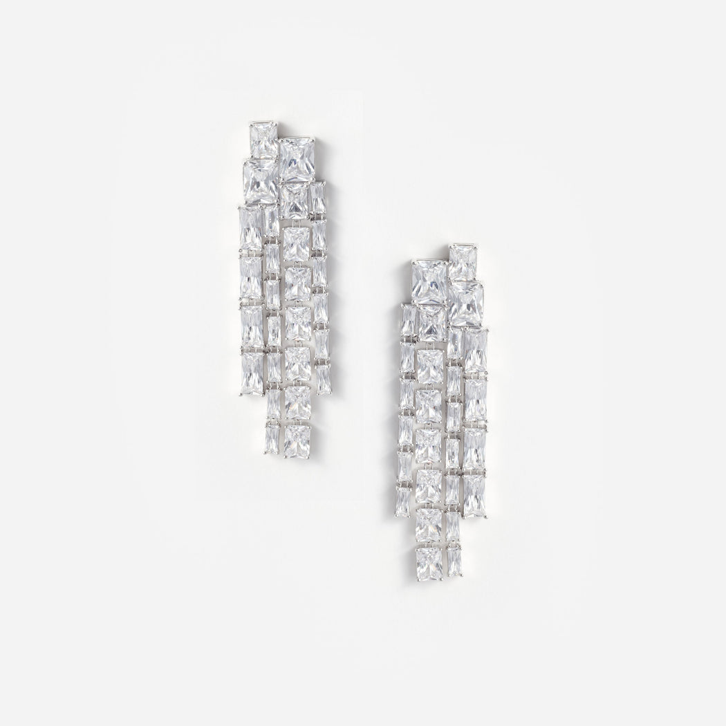 Square Crystal Dangle Earrings