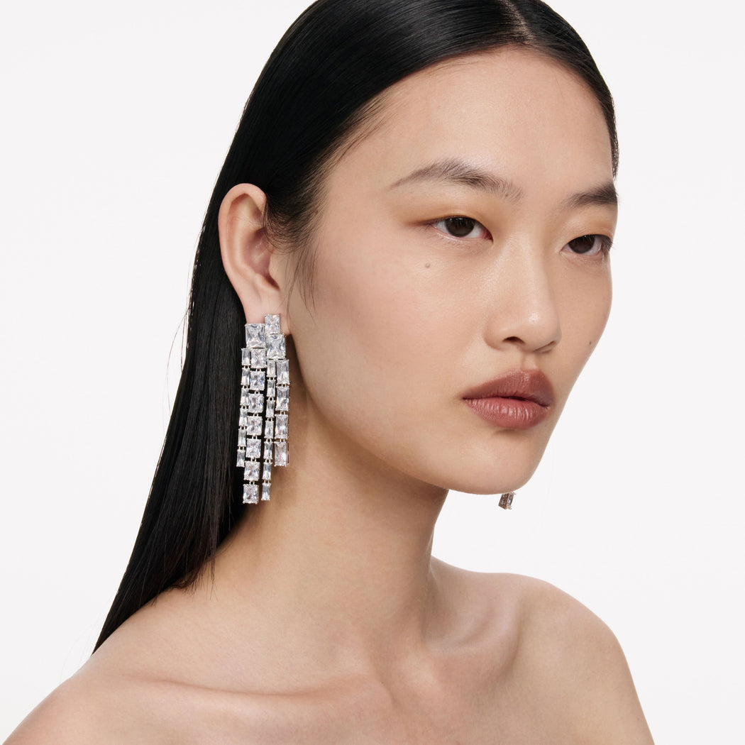 Square Crystal Dangle Earrings