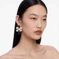 Pearl Crystal Cluster Earrings