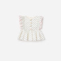 Cream Polka Dot Frill Top