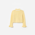 Yellow Pointelle Frill Cardigan