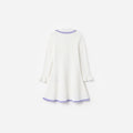 Cream Contrast Trim Pointelle Knit Dress