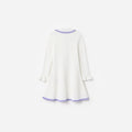 Cream Contrast Trim Pointelle Knit Dress
