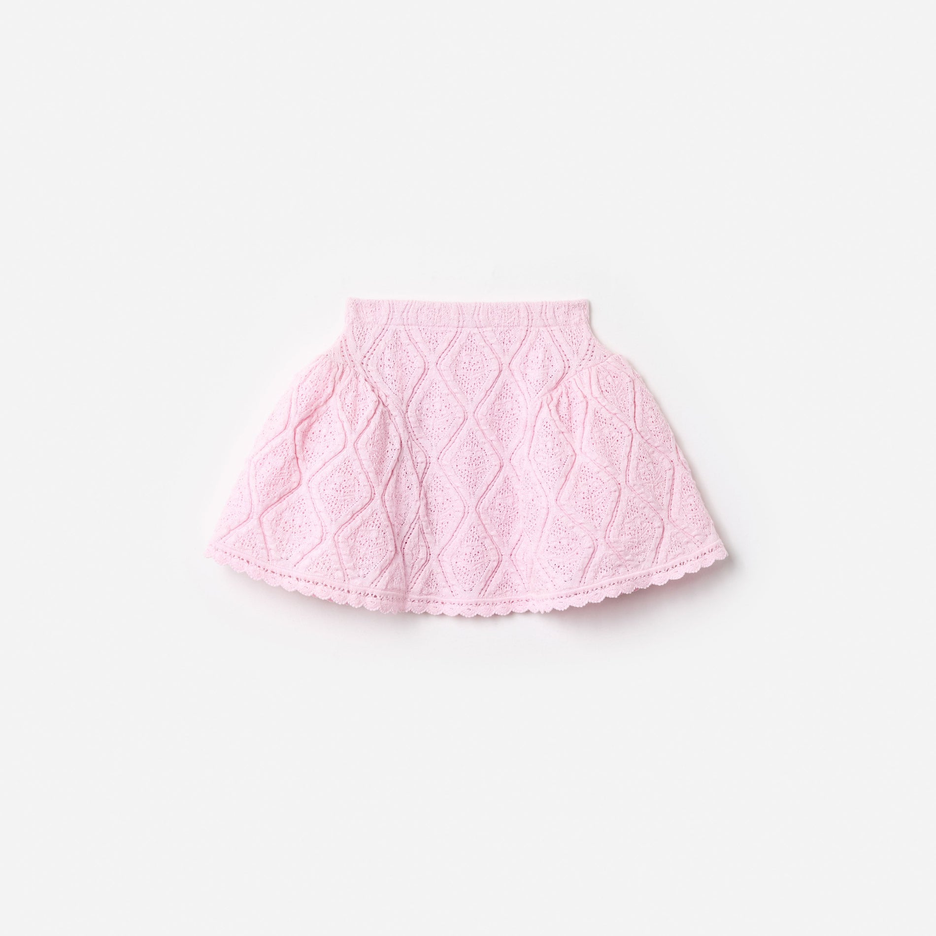 Pink Lace Bow Knit Skirt