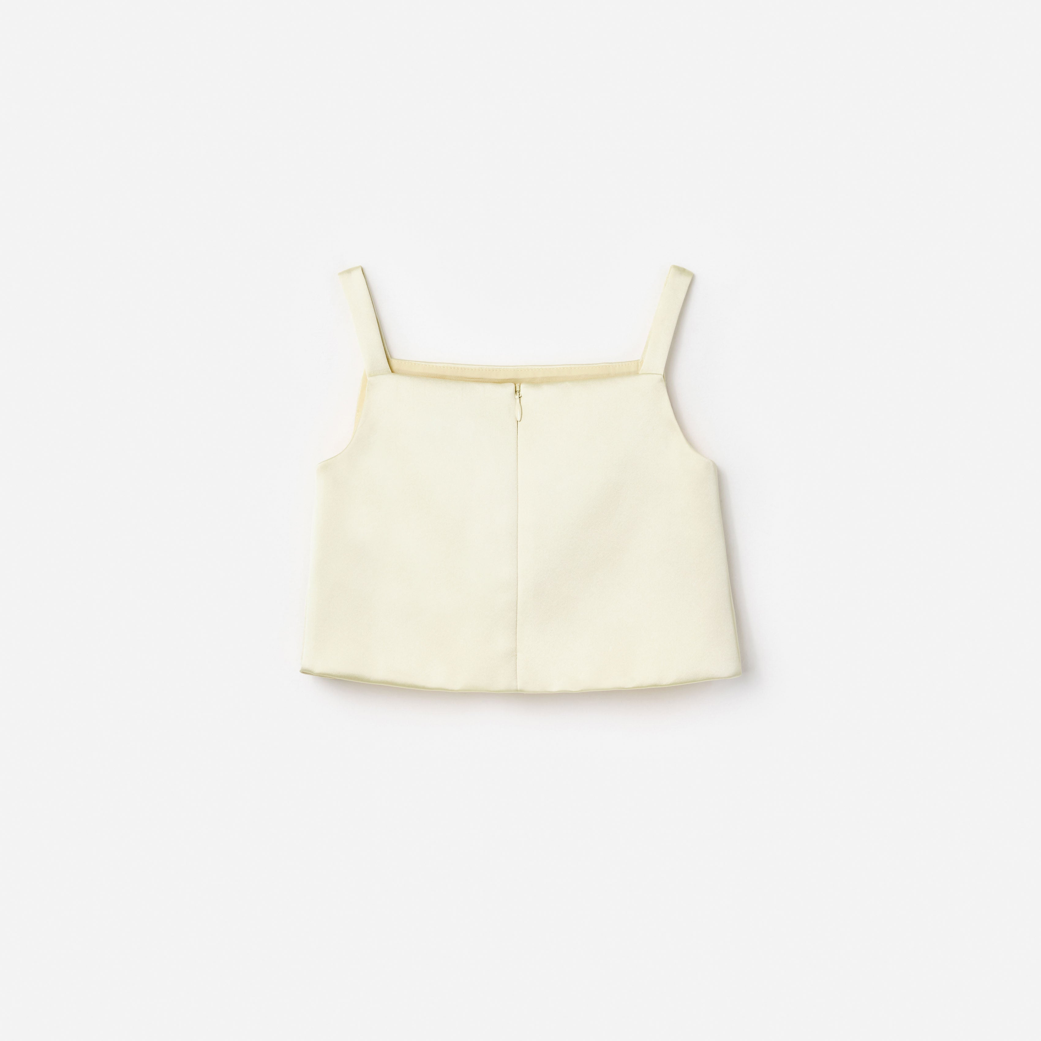 Yellow Satin Sequin Flower Top