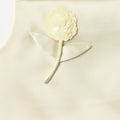 Yellow Satin Sequin Flower Top