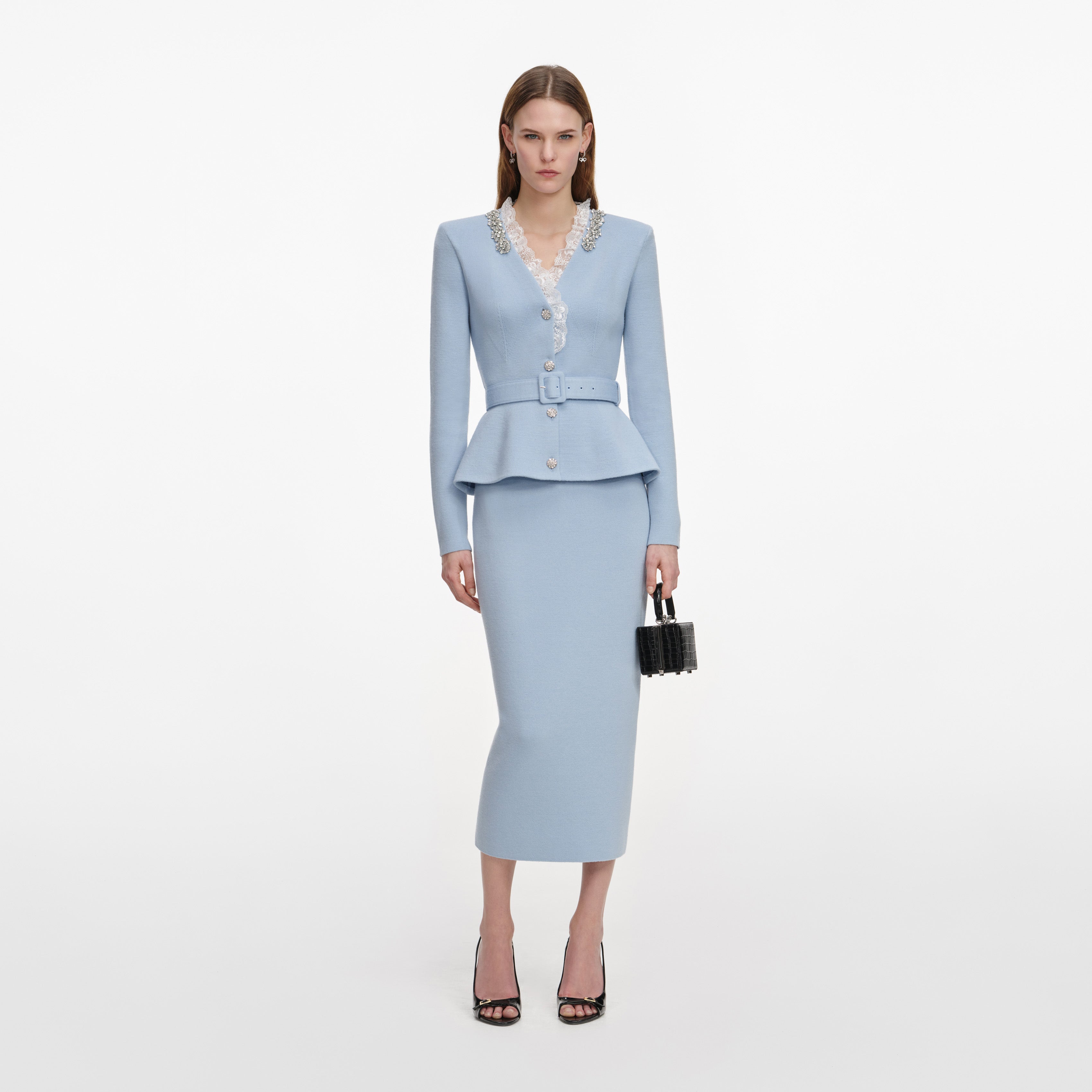 glitter cotton blend knit midi dress self-portrait - Blue Crystal Trim global-occasion-Everyday Women's Shape Green Asymmetrical the Emmy was designed Size:2XL(Fit for EU 52-54, US 20-22, UK 24-26, AU 24-26, NZ 24-26)
