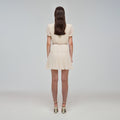 Ivory Macrame Lace Chiffon Mini Dress