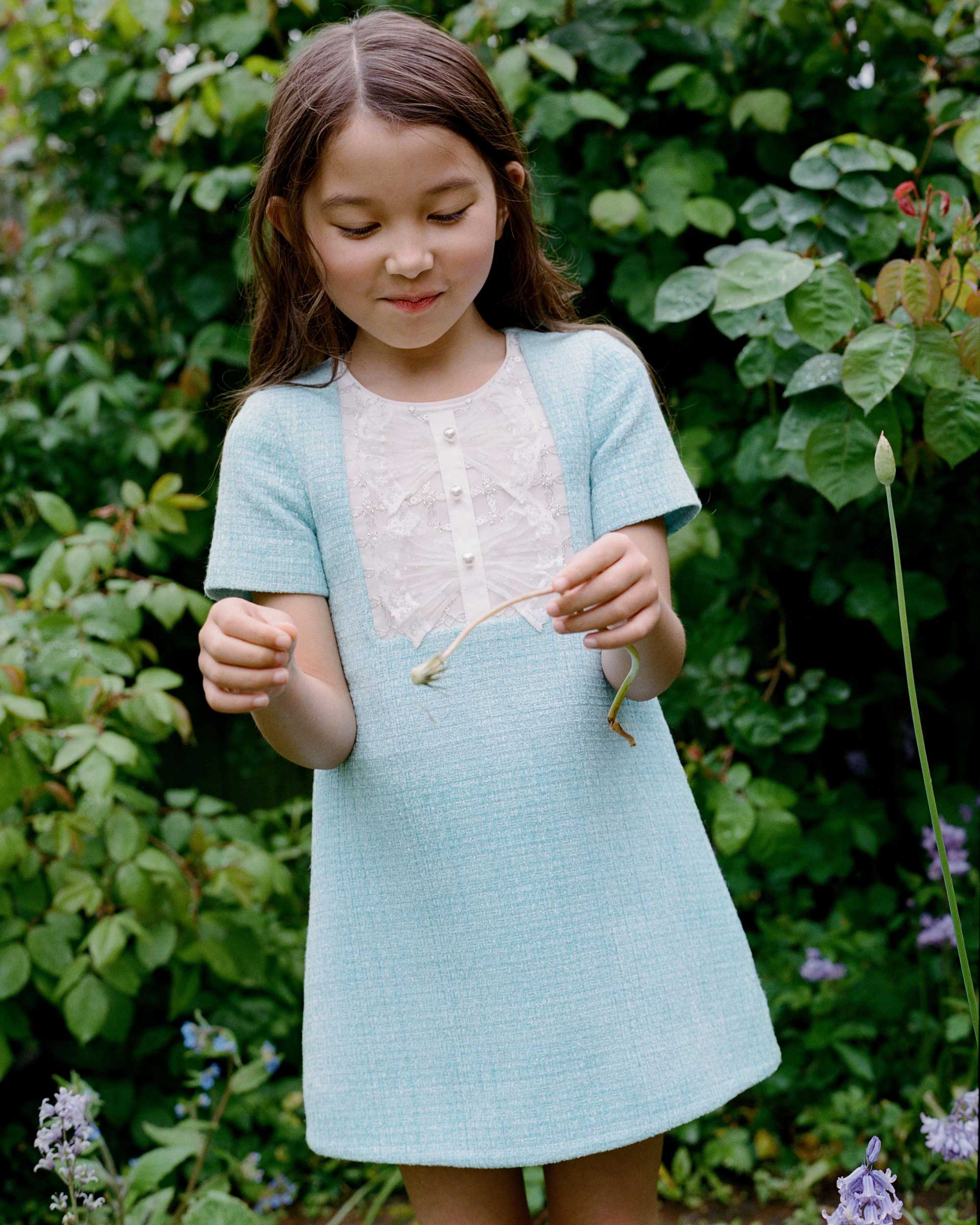 Blue Textured Woven Dress