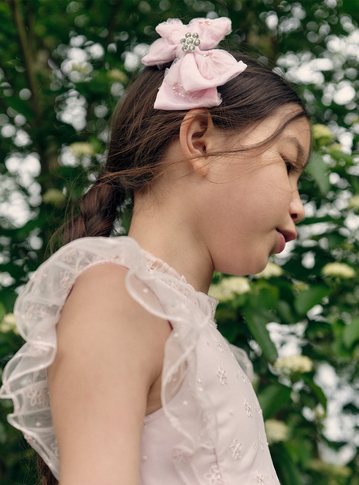 Pink Tulle Bow Hairclip