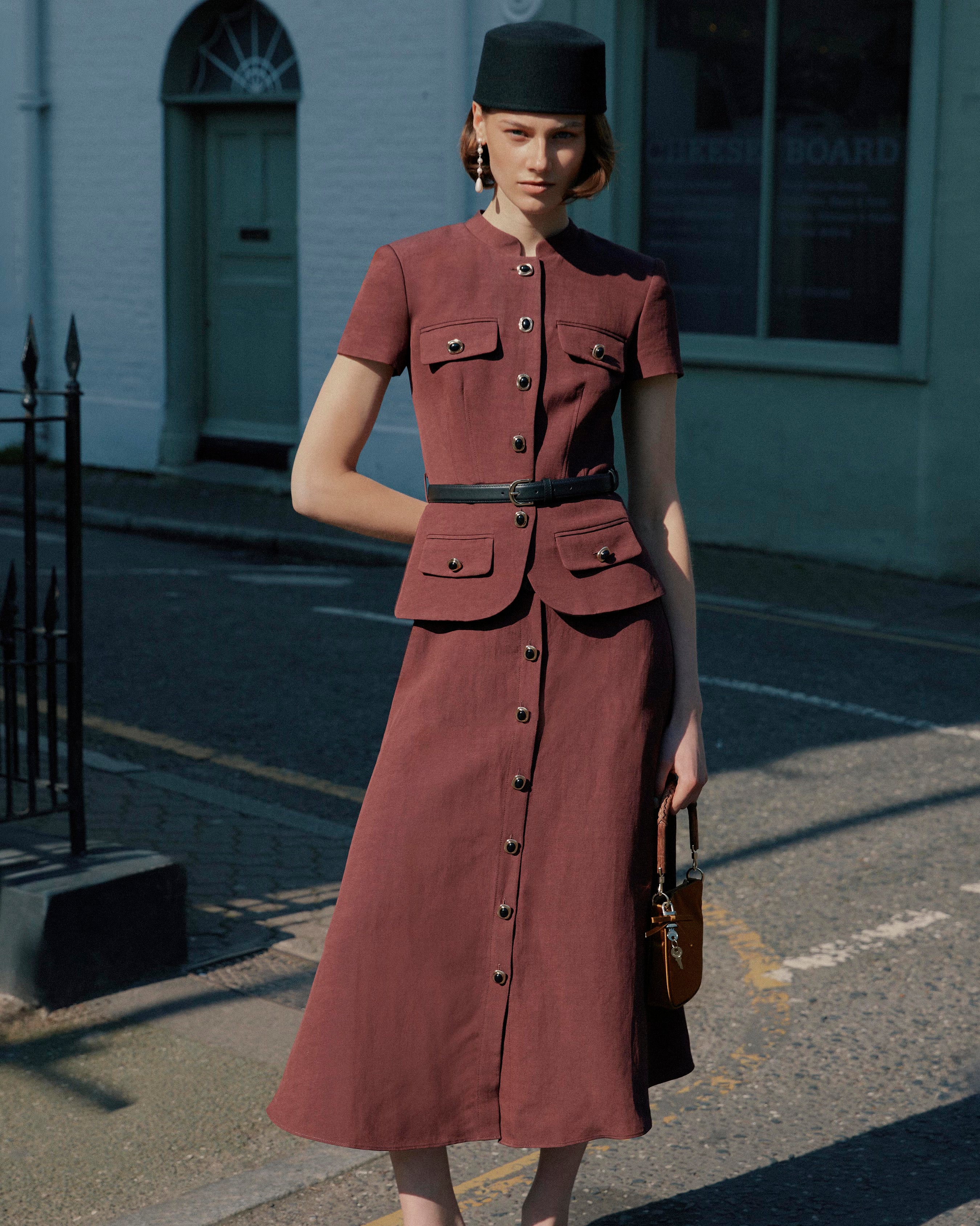 brown midi dress linen Buy Chocolate Brown N. Premium Shirred Midi Linen Summer Dress from Next USA