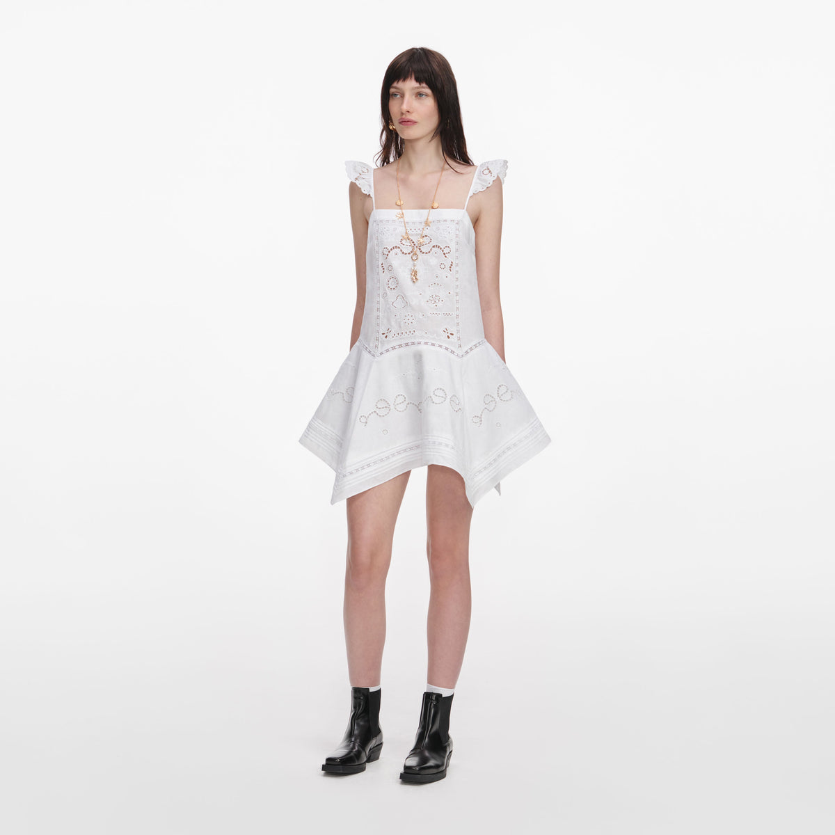 you can embroidered mini dress white You Can Embroidered Mini Dress | White | Womens