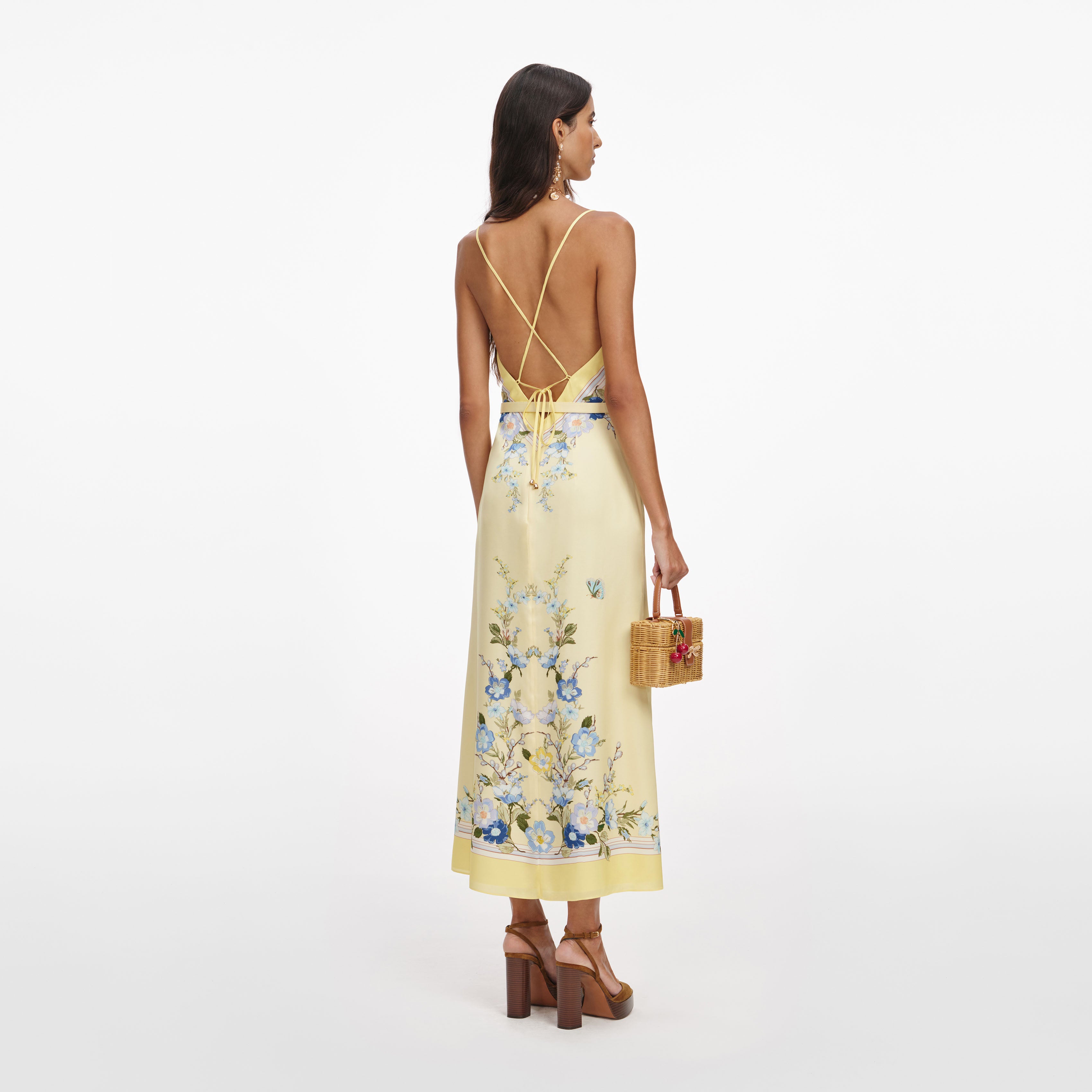 Self-portrait - Yellow Floral Midi Dress