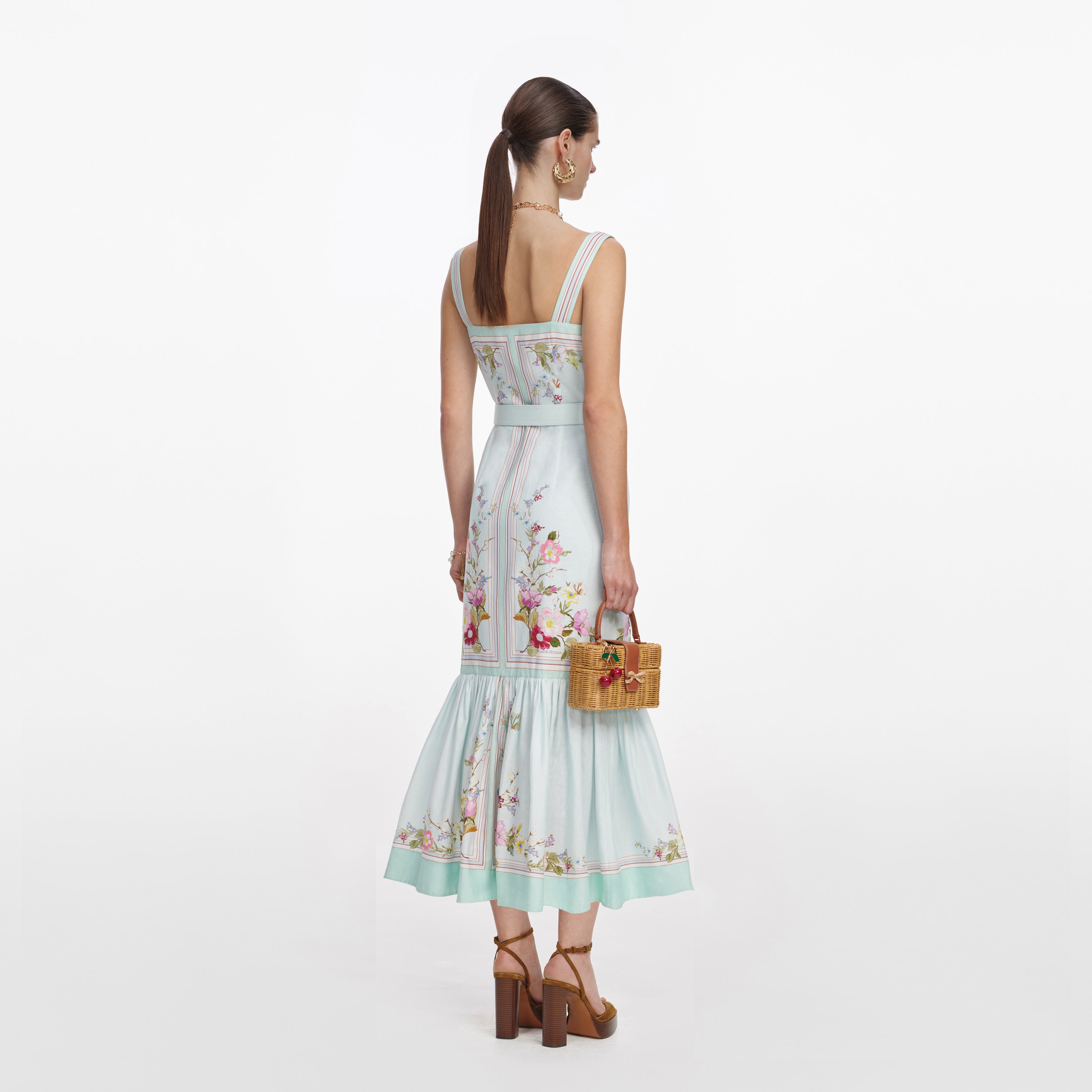 Yellow Floral Organza Mini Dress – self-portrait-US