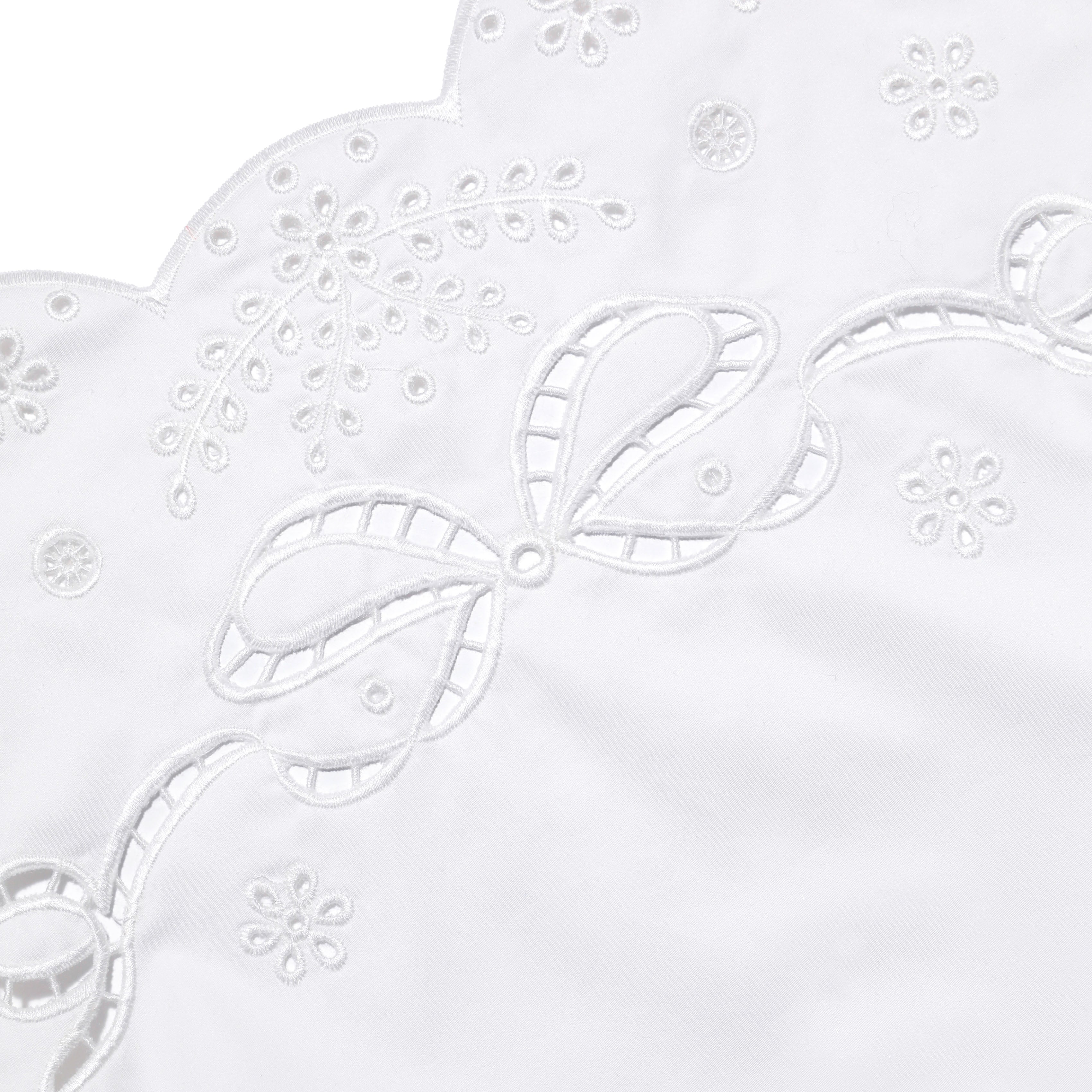 White Cotton Embroidered Mini Dress