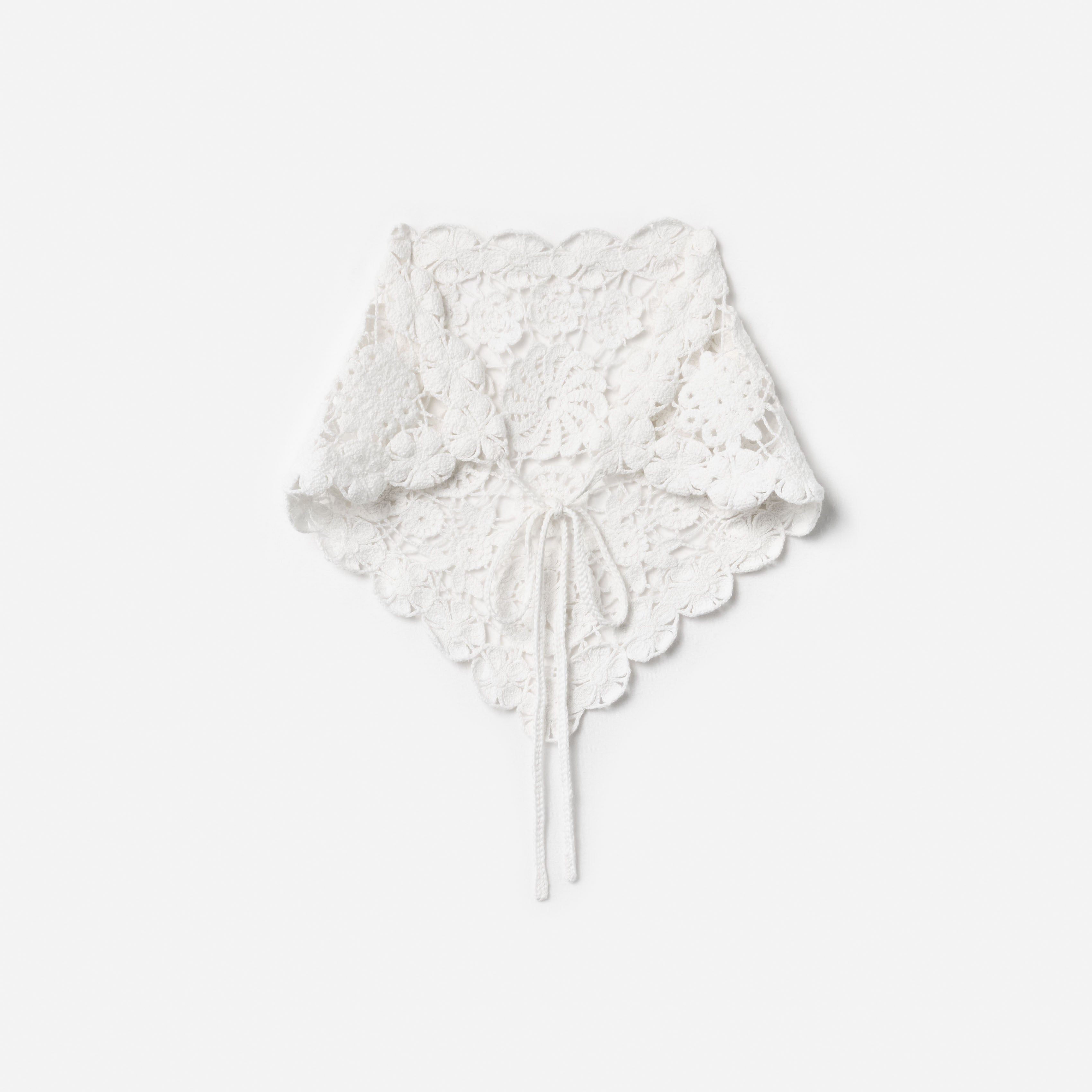 White Crochet Bandana – self-portrait-US