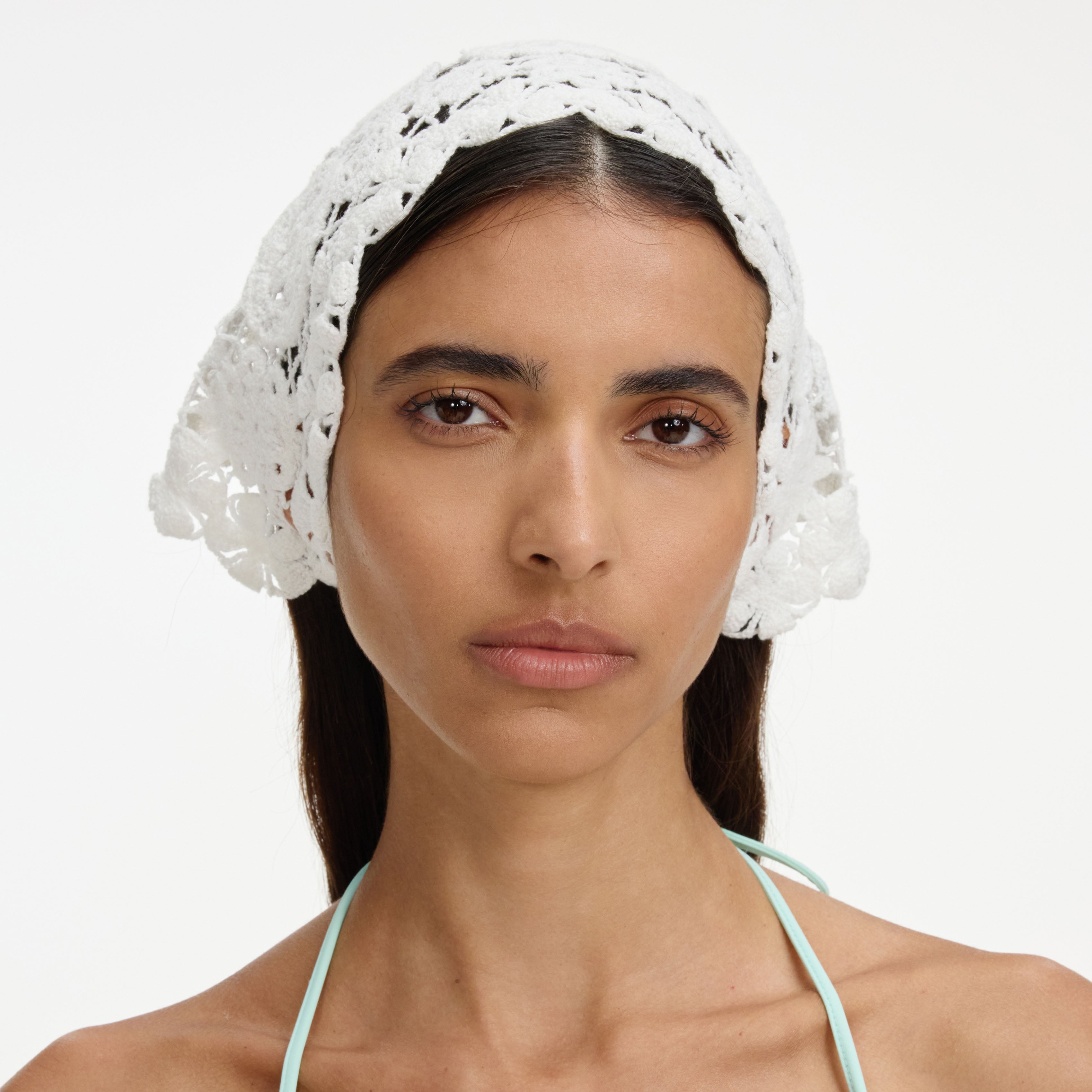 White Crochet Bandana