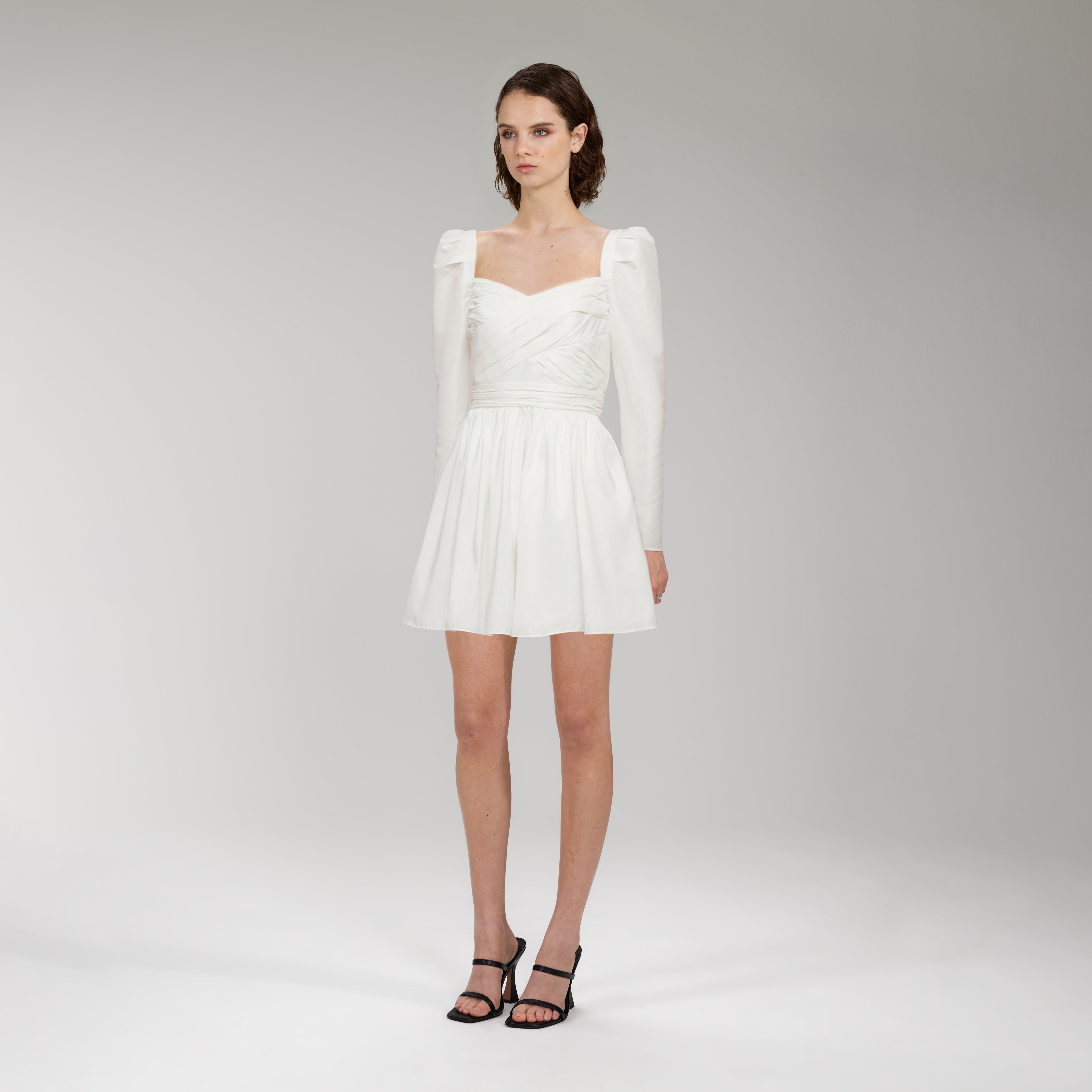Self portrait ivory taffeta dress new arrivals