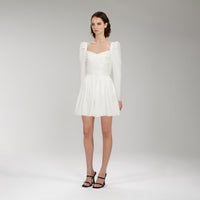 White Taffeta Mini Dress