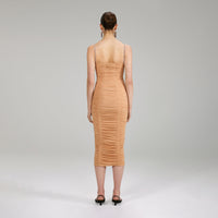 Nude Power Mesh Midi Dress