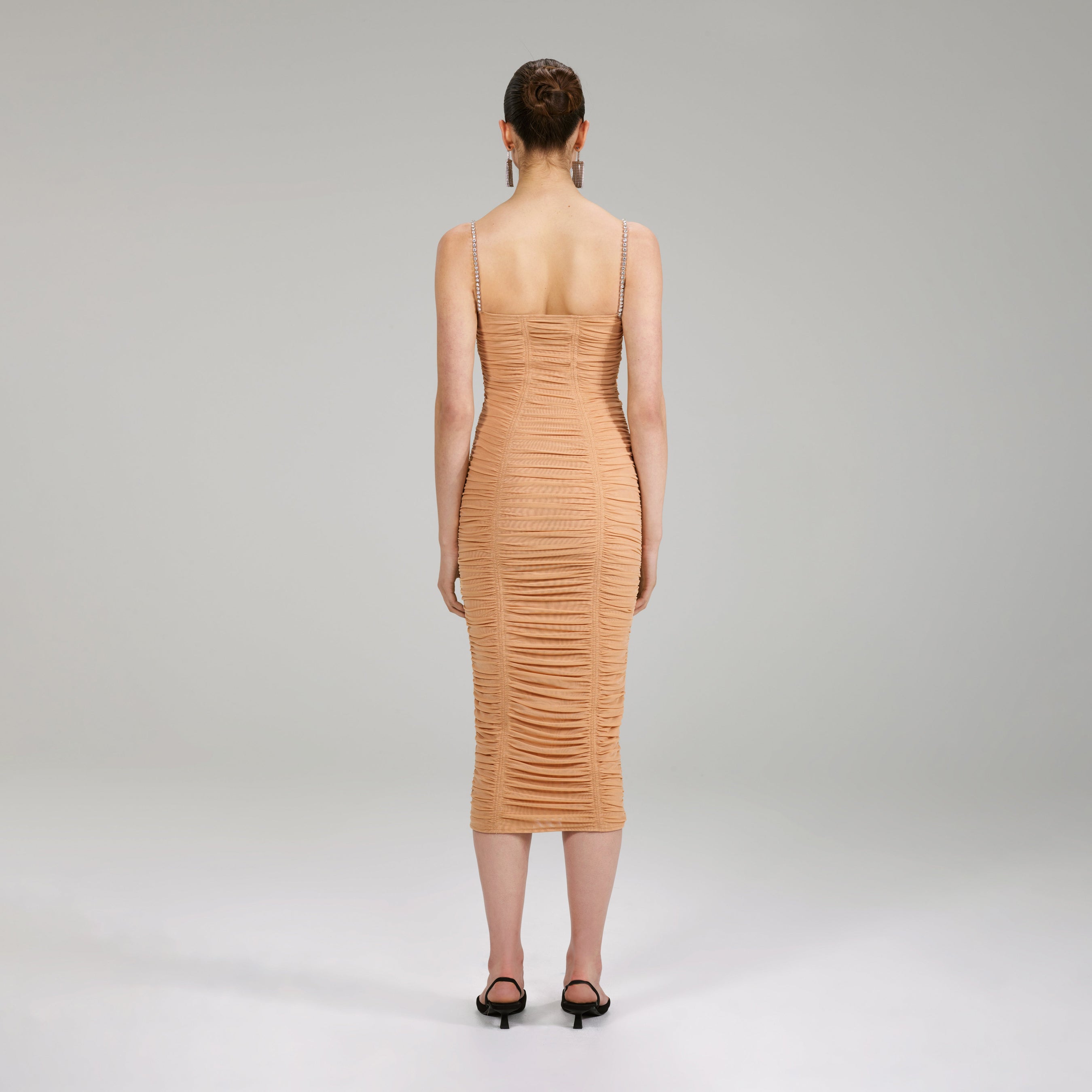 Nude Power Mesh Midi Dress