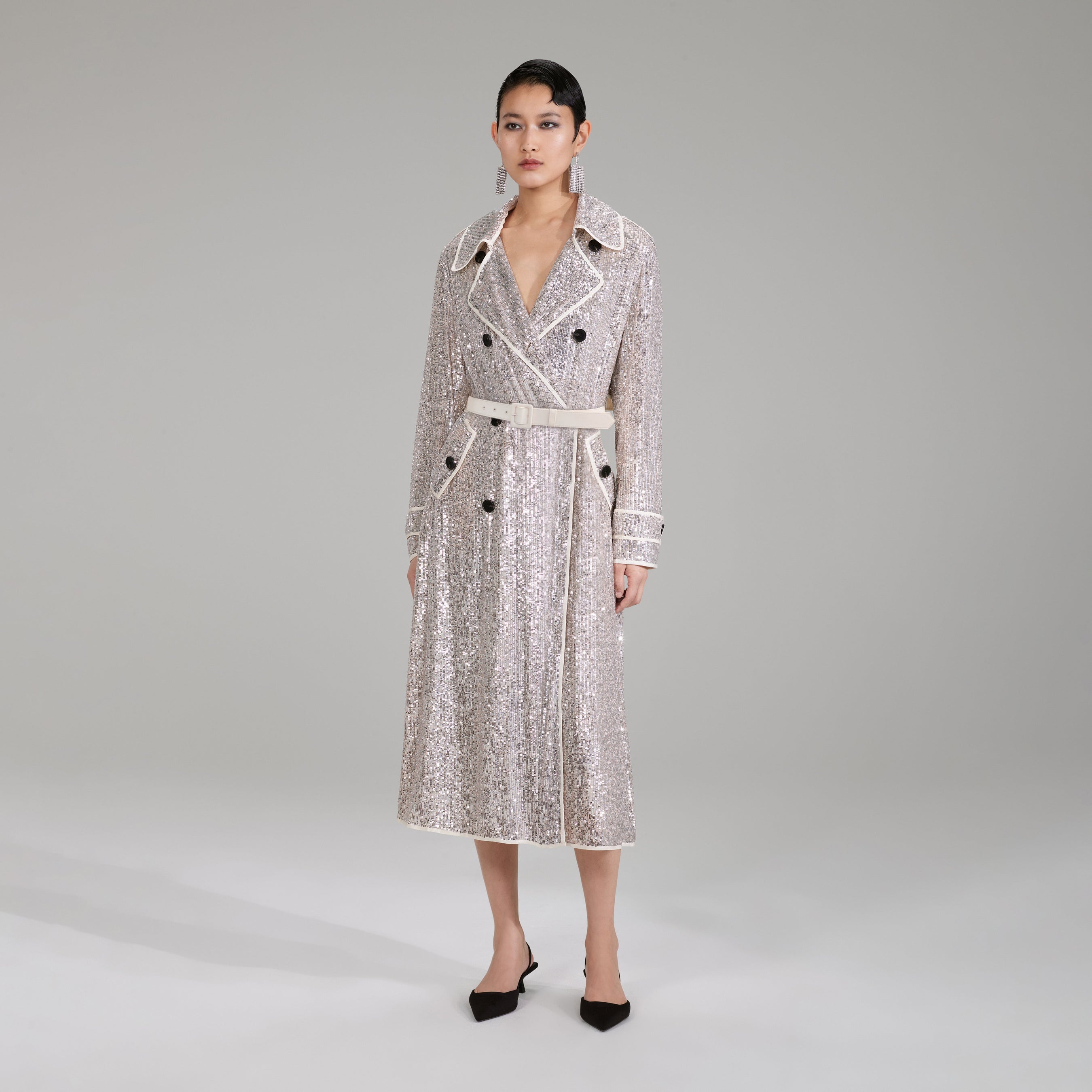 Stretch Sequin Coat