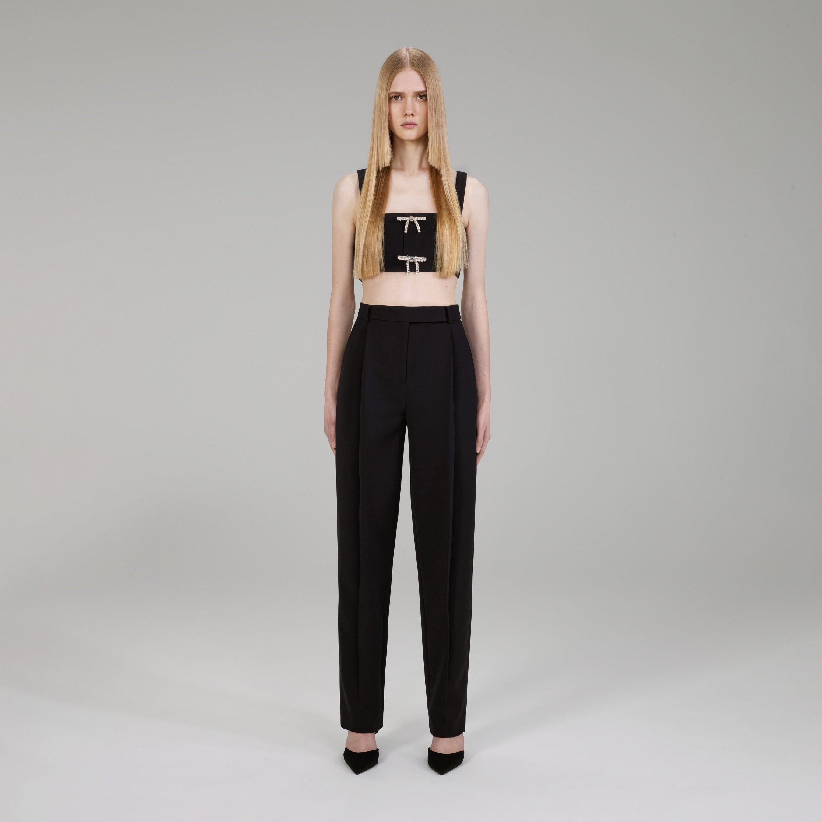 Black Crepe Trousers