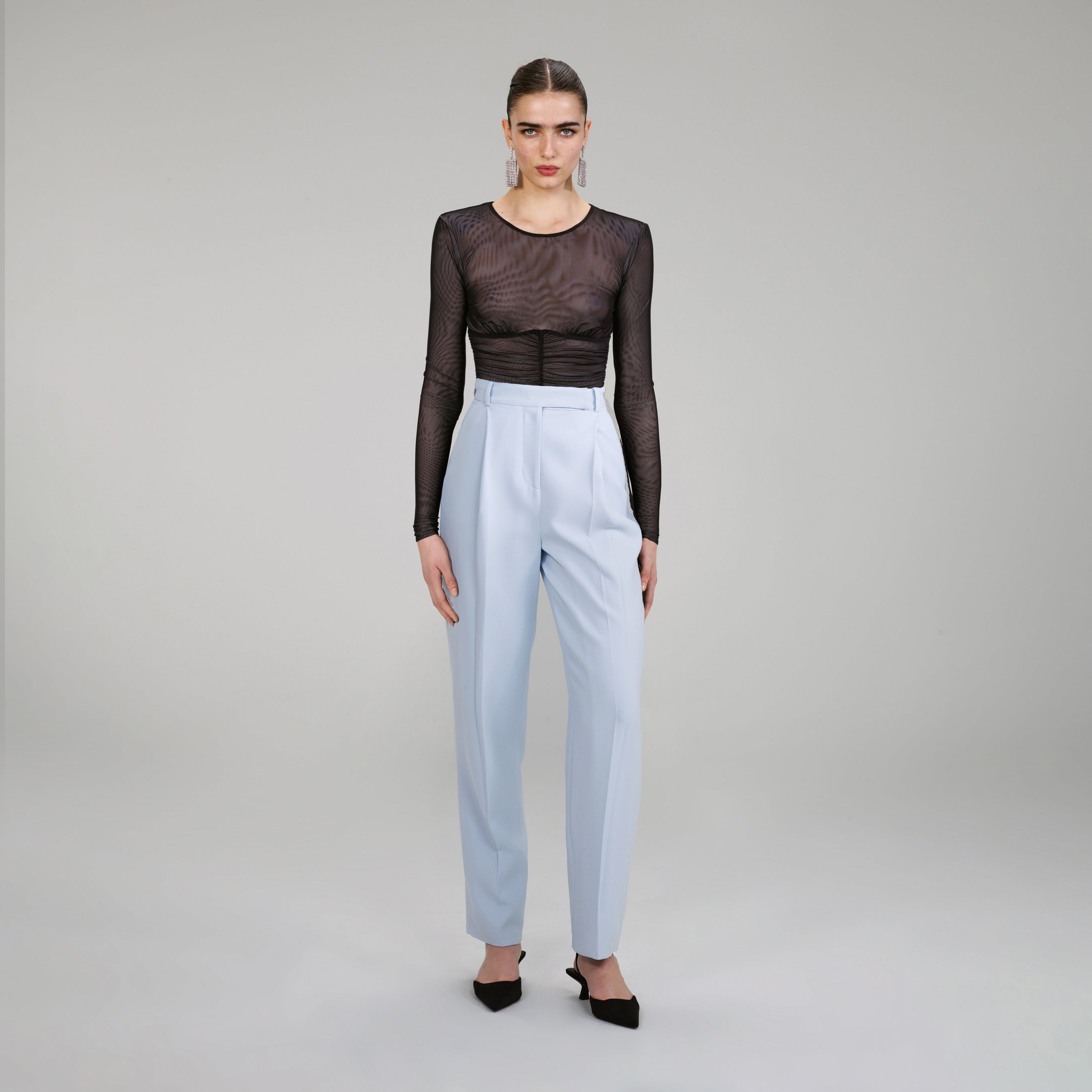 Light Blue Crepe Trousers