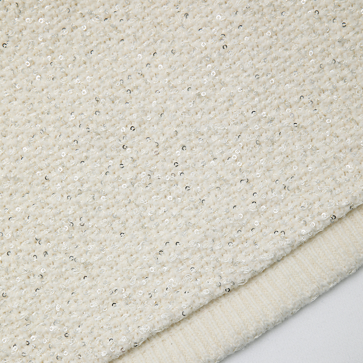 Cream Sequin Knit Skirt