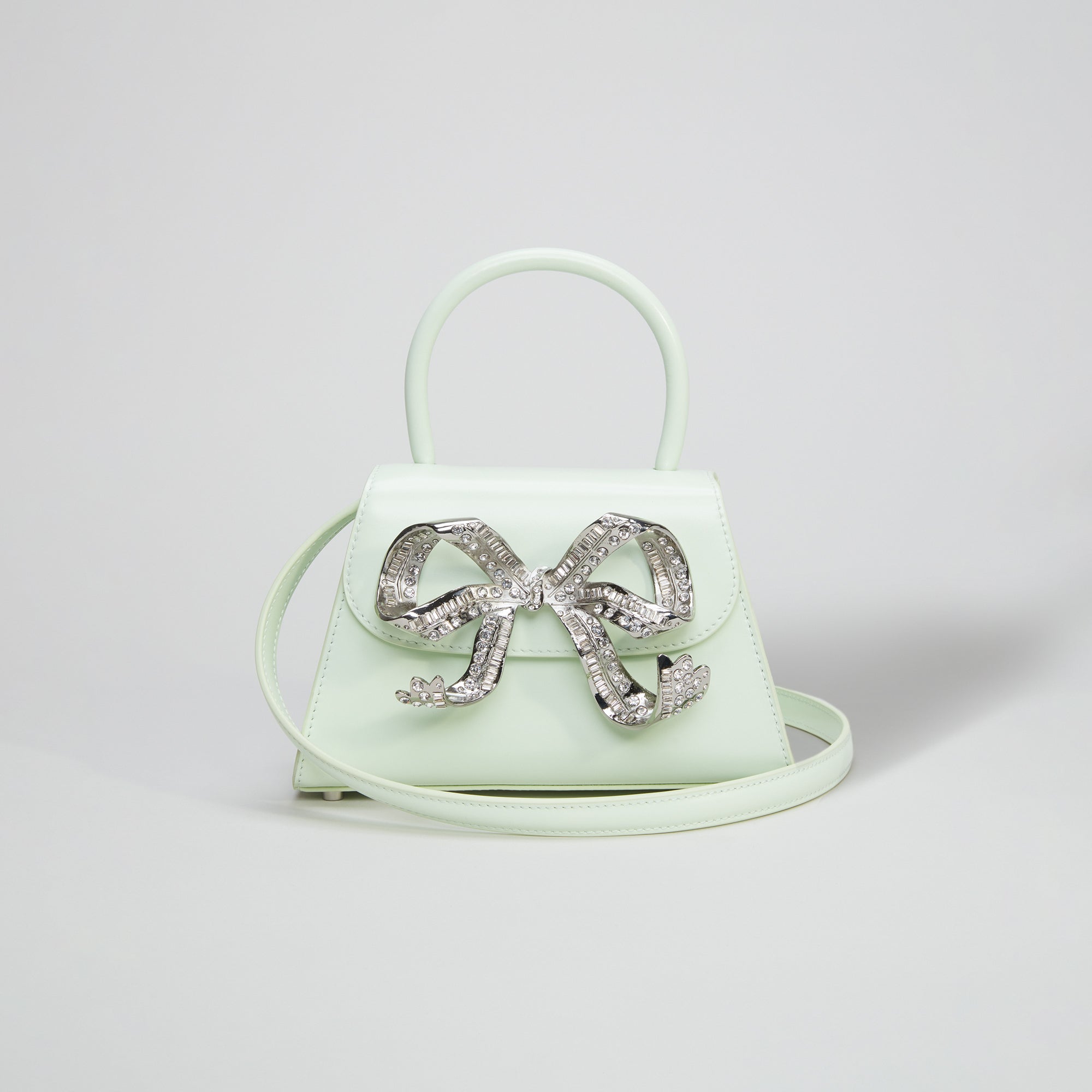 The Bow Mini in Pistachio with Diamanté