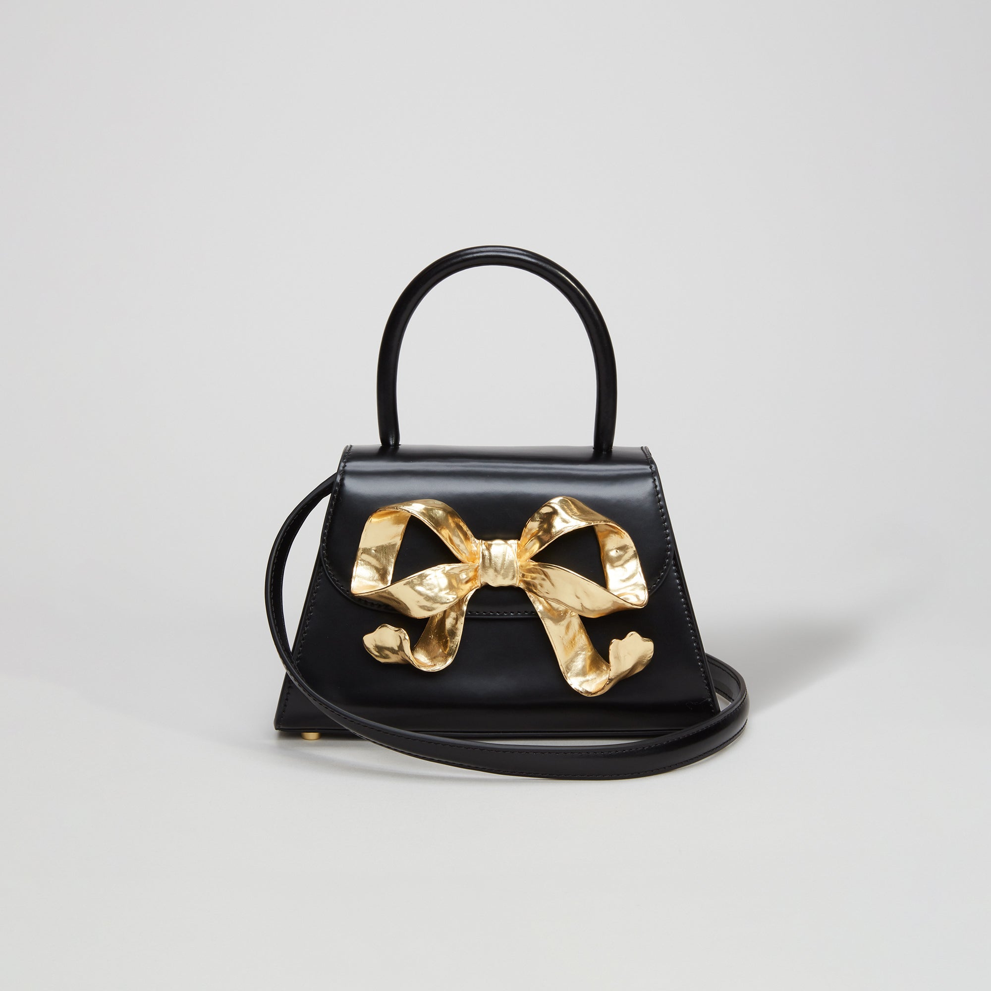 The Bow Mini in Black with Gold Hardware