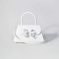 The Bow Mini in White with Enamel