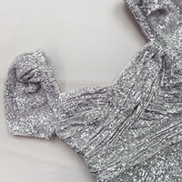 Silver Sequin Midi Dress