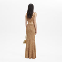 Gold Sequin Maxi Skirt