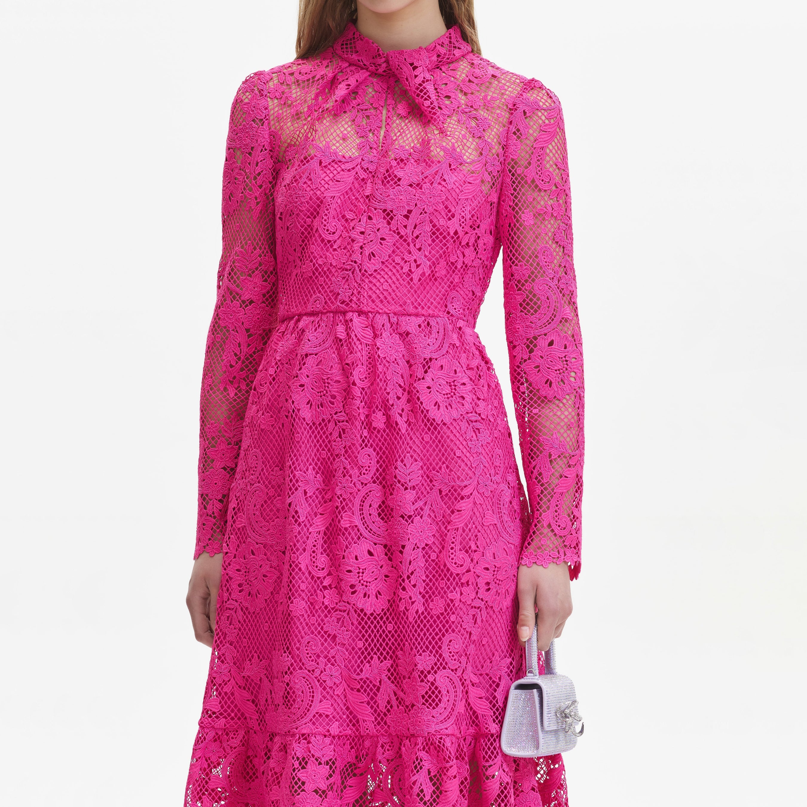 Pink Lace Maxi Dress