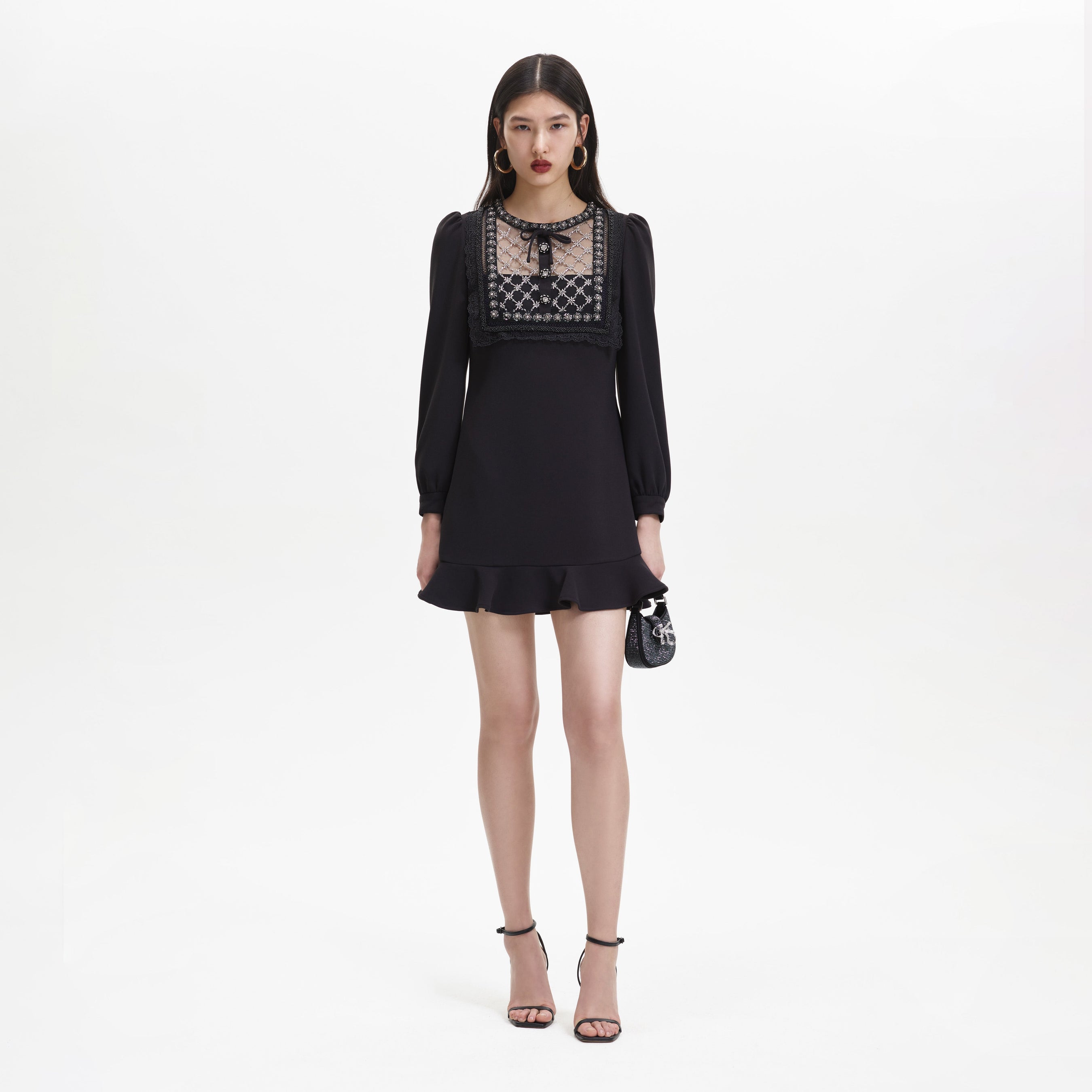 Black Crepe Embellished Tunic