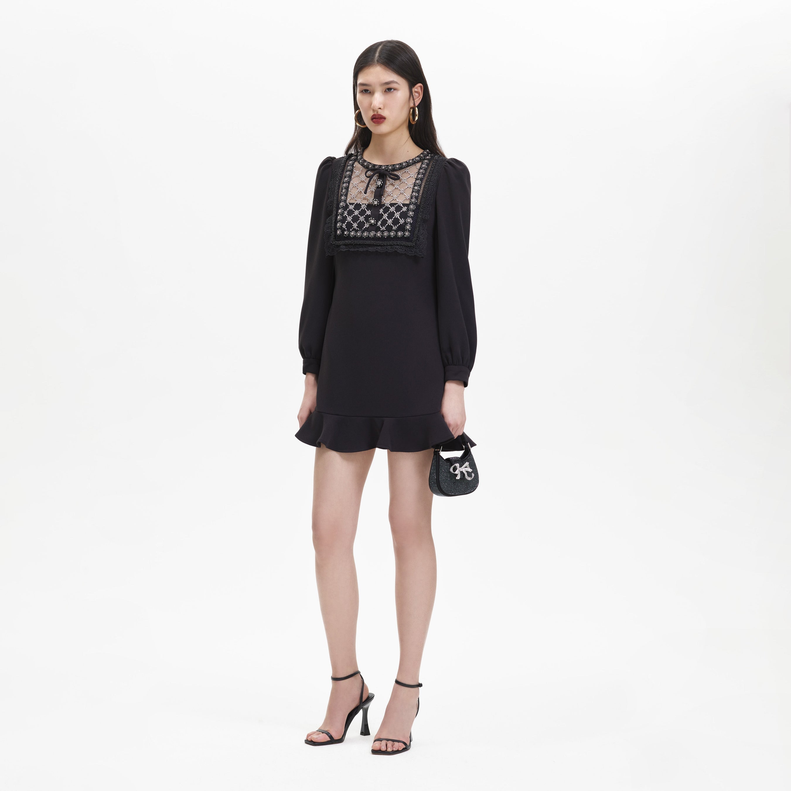 Black Crepe Embellished Tunic