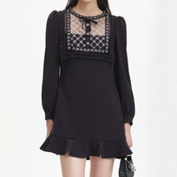 Black Crepe Embellished Tunic