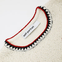 Cream Sequin Knit Top