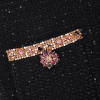 Black Sequin Embellished Knit Trouser