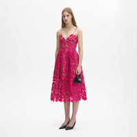 Magenta Azaelea Midi Dress