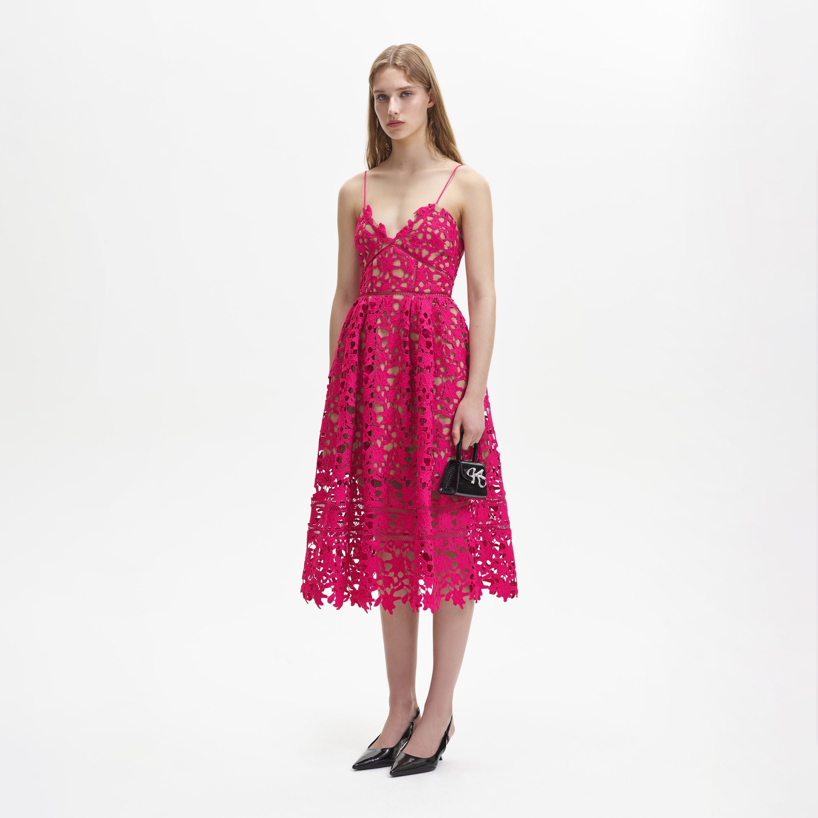 Magenta Azaelea Midi Dress