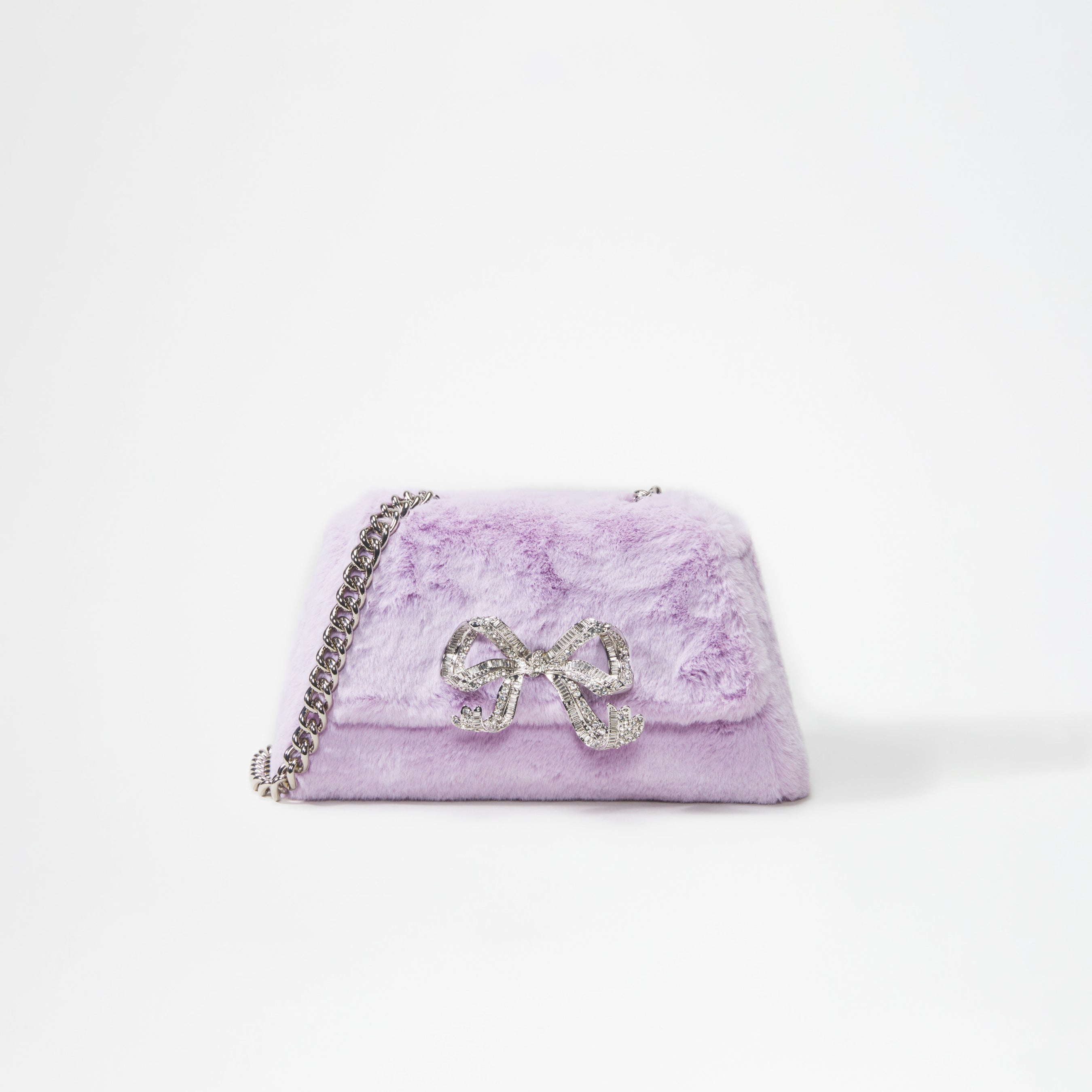 Lilac Fluffy Bow Mini Bag