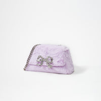 Lilac Fluffy Bow Mini Bag