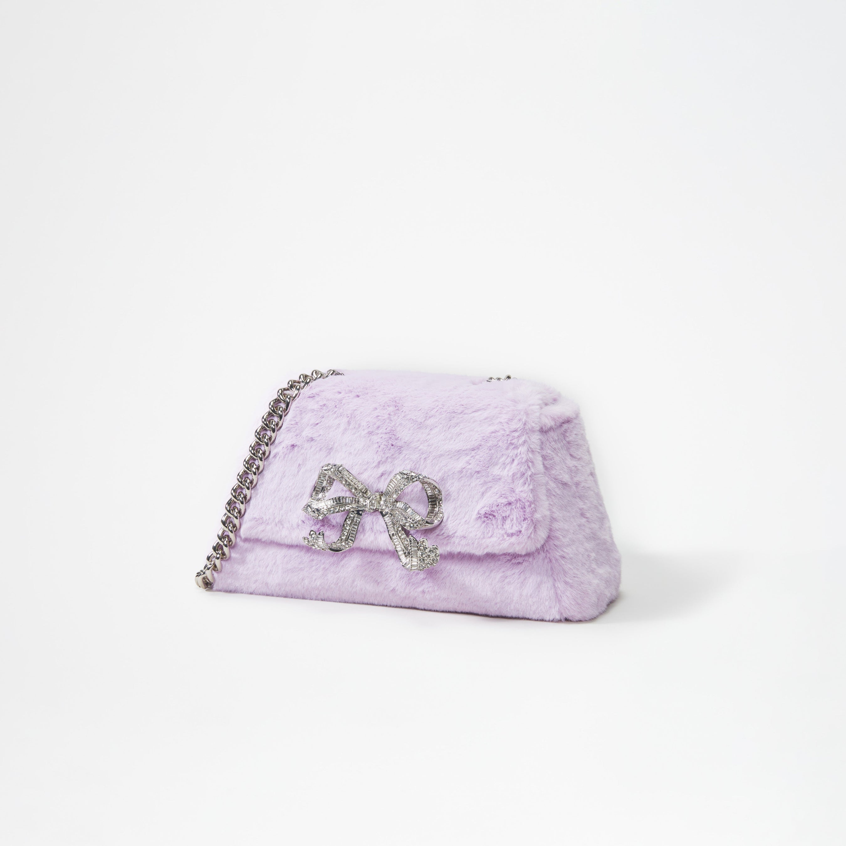 Lilac Fluffy Bow Mini Bag