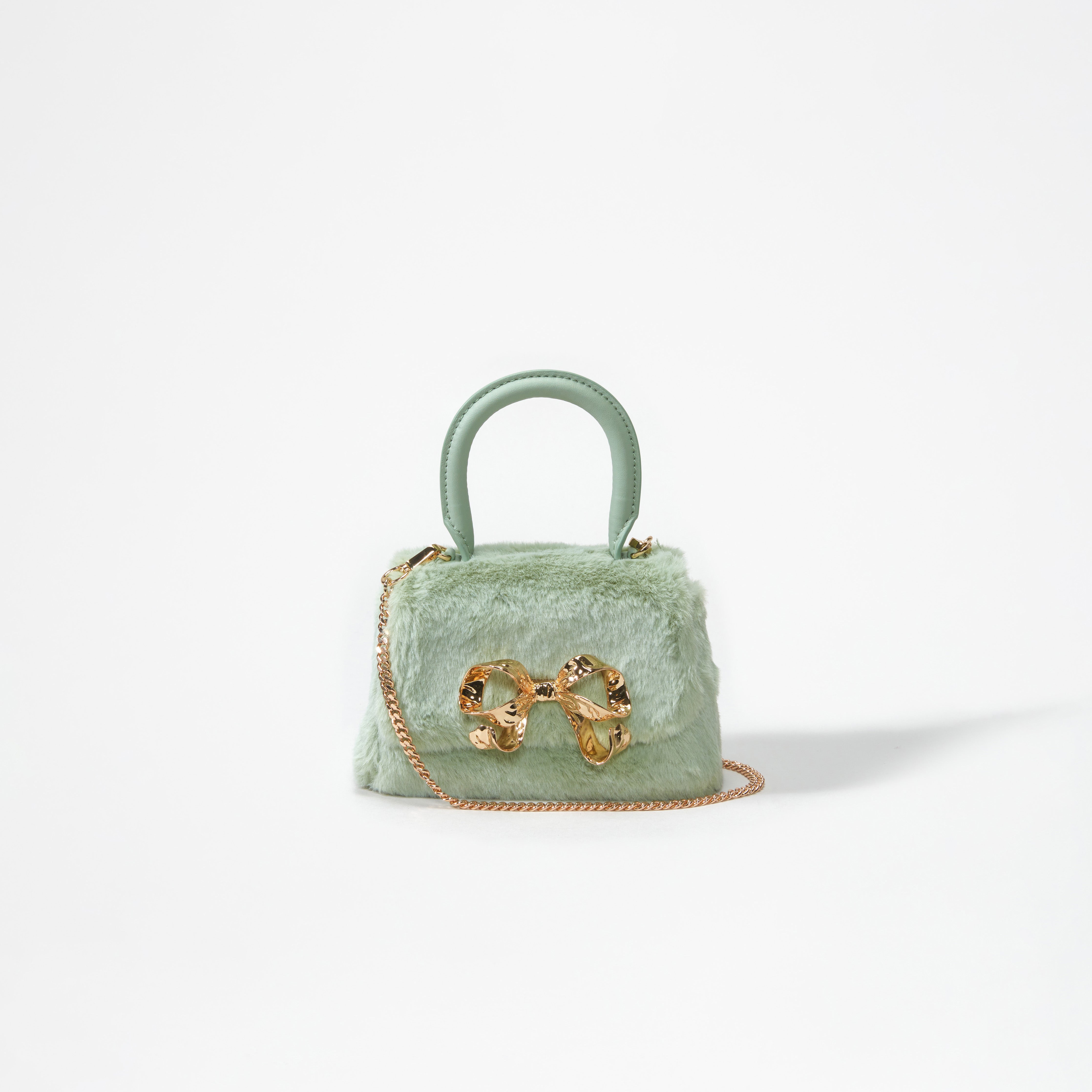 Green fuzzy bag hotsell