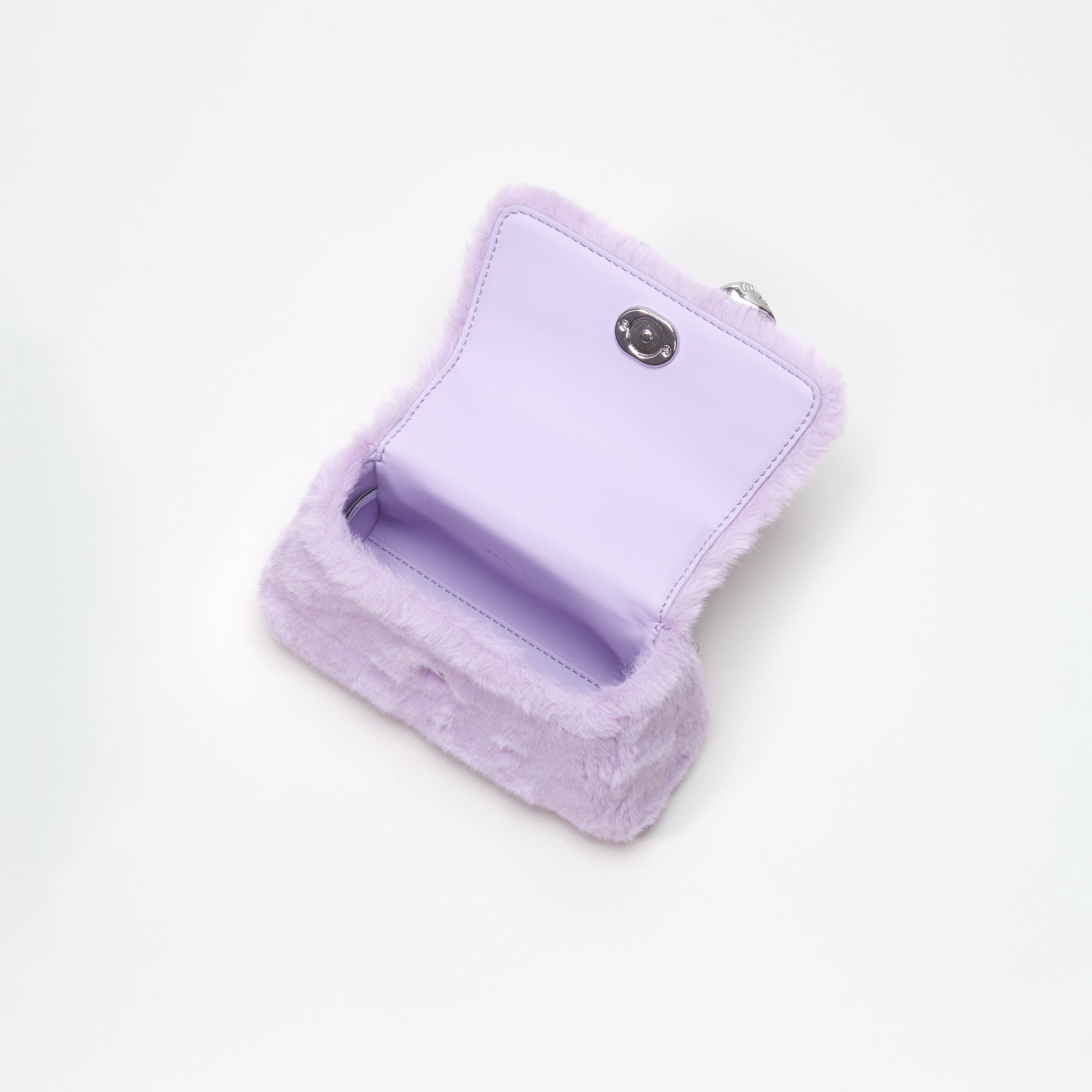Lilac Fluffy Bow Micro Bag