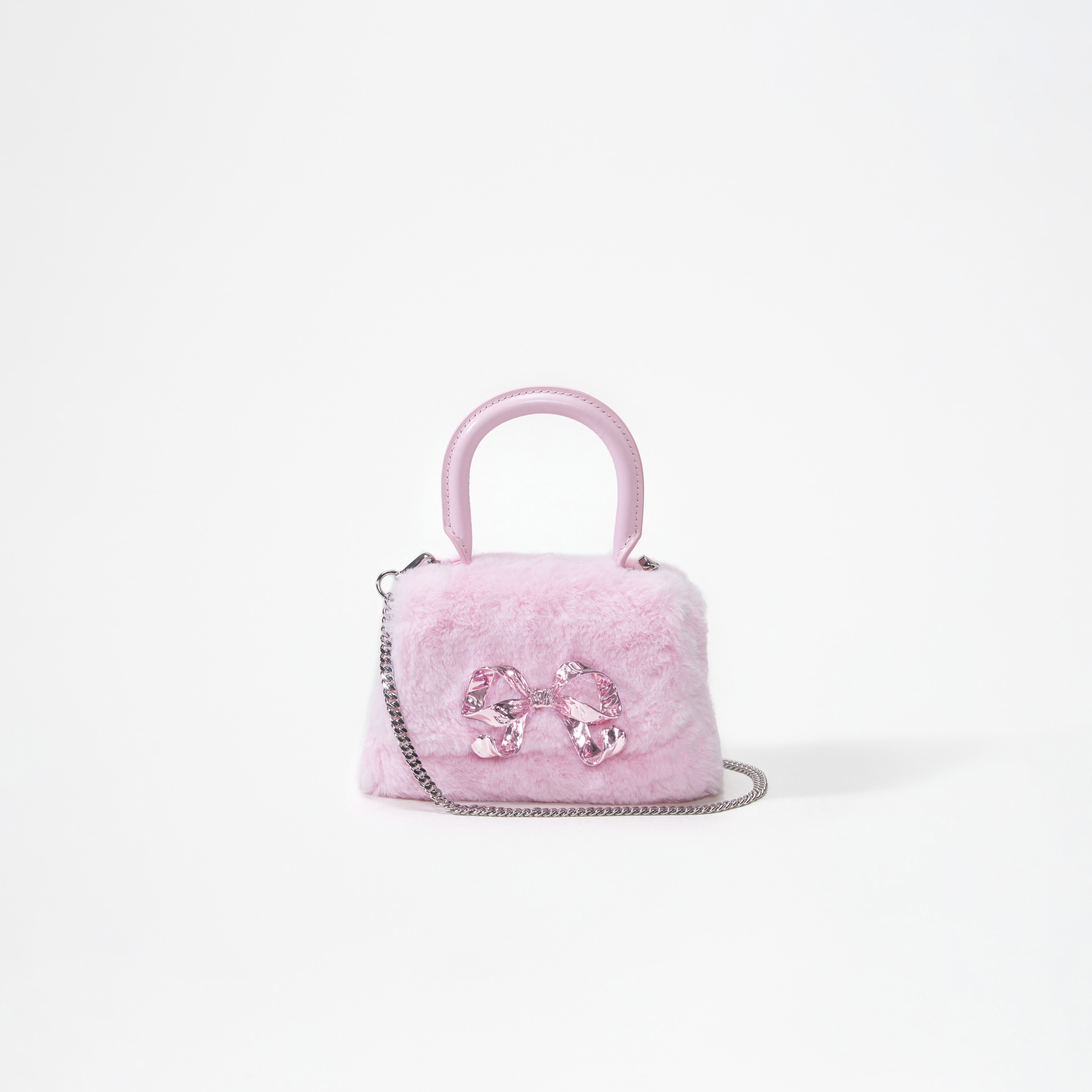 Pink Fluffy Bow Micro Bag – self-portrait-US