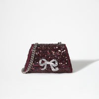 Red Sequin Bow Mini Shoulder Bag