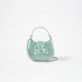 Green Rhinestone Crescent Bow Micro Bag